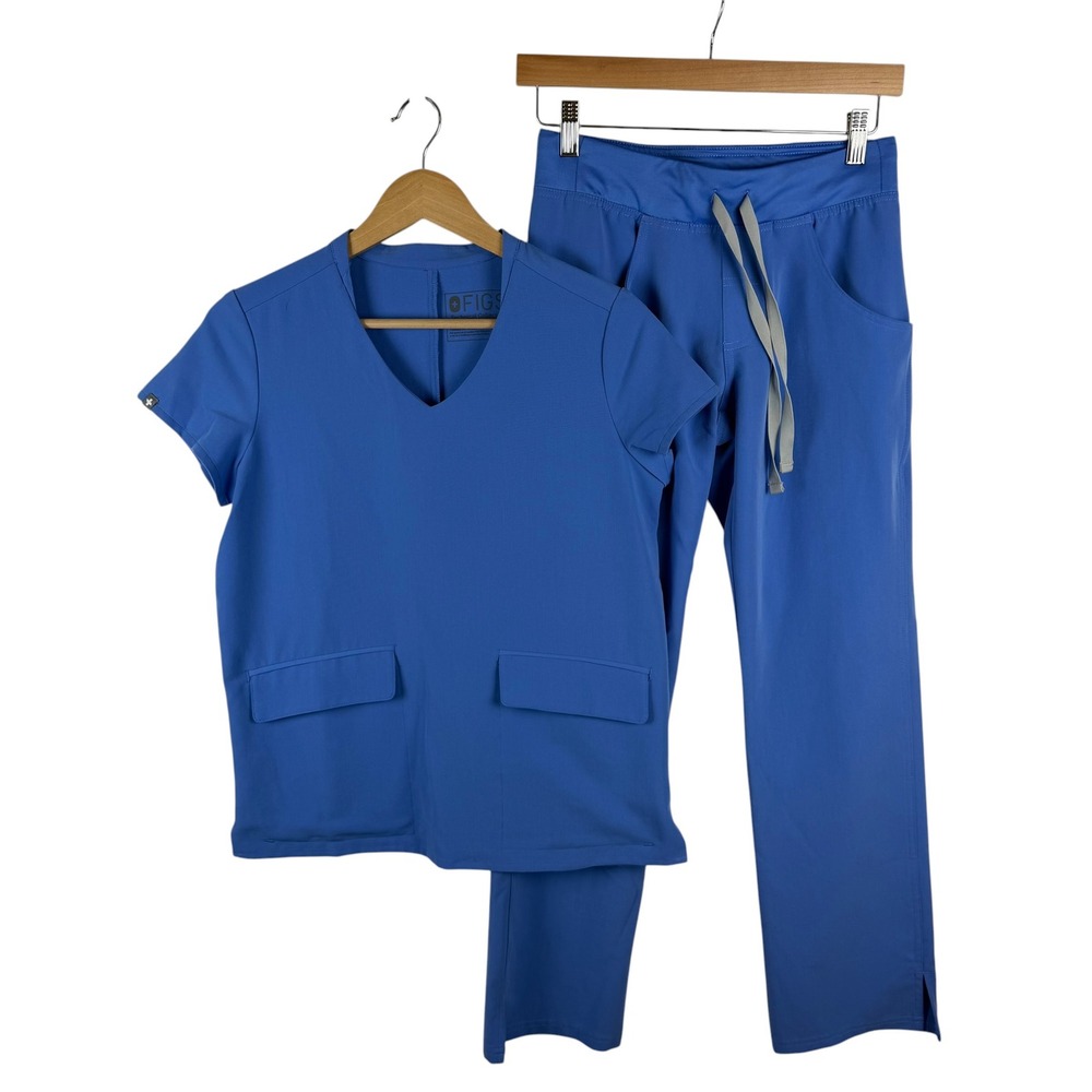 Figs Technical Scrub Set XXS Petite Celi Blue Dolores Top Kade Pants Medical